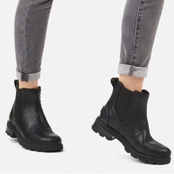 Sorel Shoes - Sorel Lennox Waterproof Chelsea Boot Studded Black